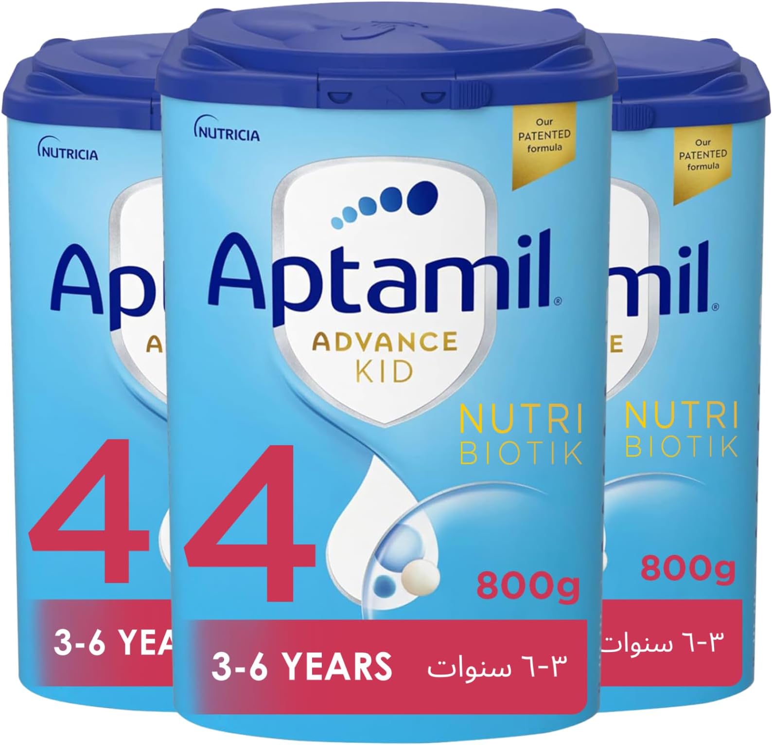 Aptamil Advance Kid 4 Growing Up Formula Milk From 3-6 Years, Easy To Use Pack, 800g - Pack of 3