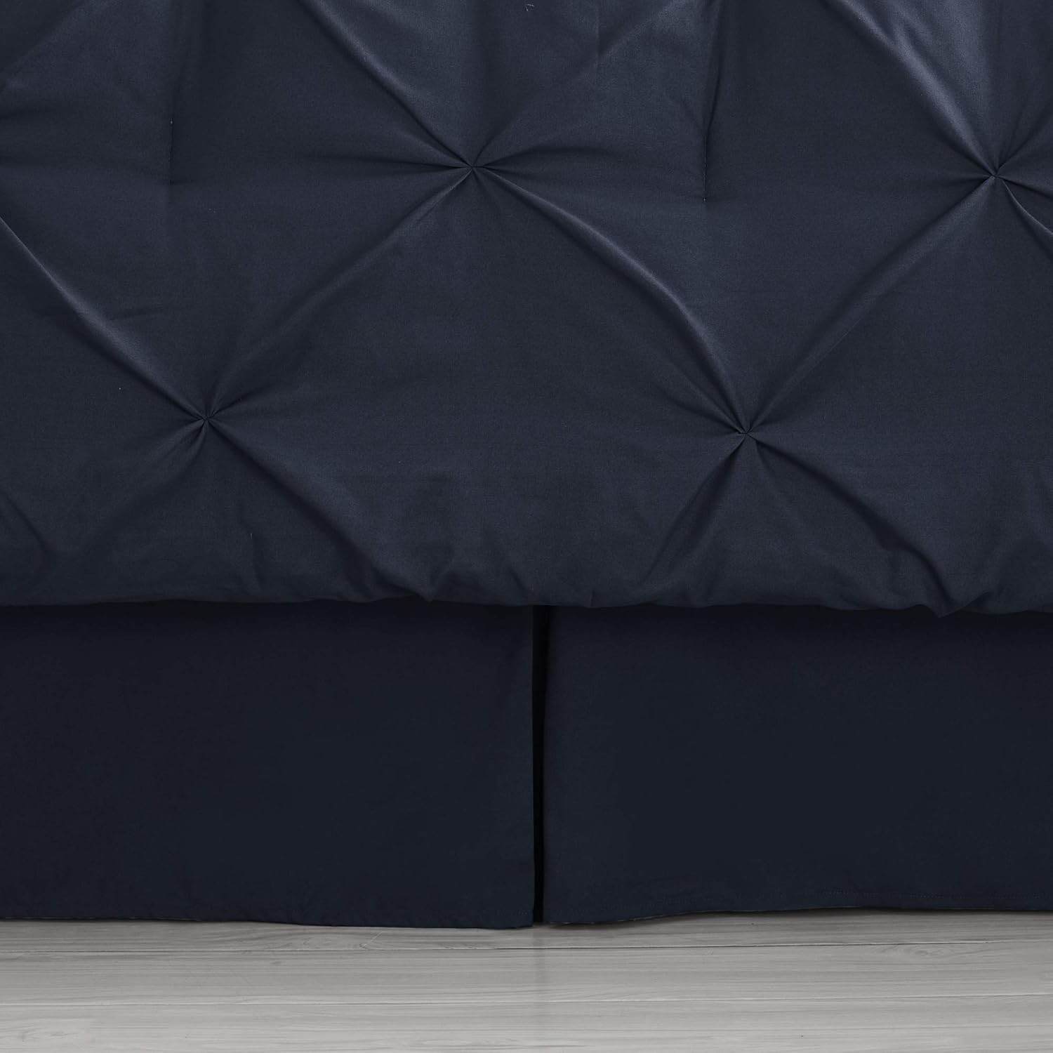 Sweet Home Collection Comforter Set 8 Piece Bed in a Bag Design, Bed Sheets, 2 Pillowcases, & 2 Shams Down Alternative All Season Warmth, Queen, Pintuck Navy (Pack of 3) - Image 2