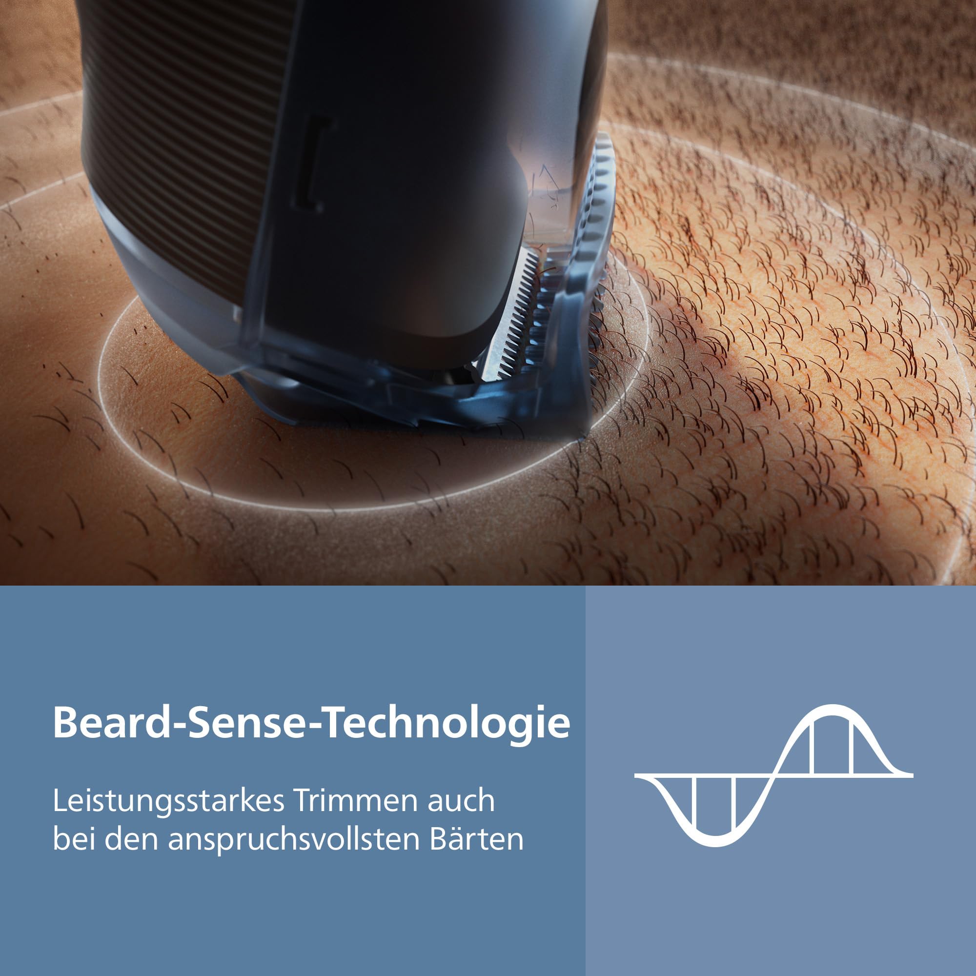 Philips Bartschneider 5000er-Serie – selbstschärfende Metallklingen, 40 Längeneinstellungen, BeardSense-Technologie, Haarkollektor, 100% wasserdicht, Reiseetui, Modell BT5765/15