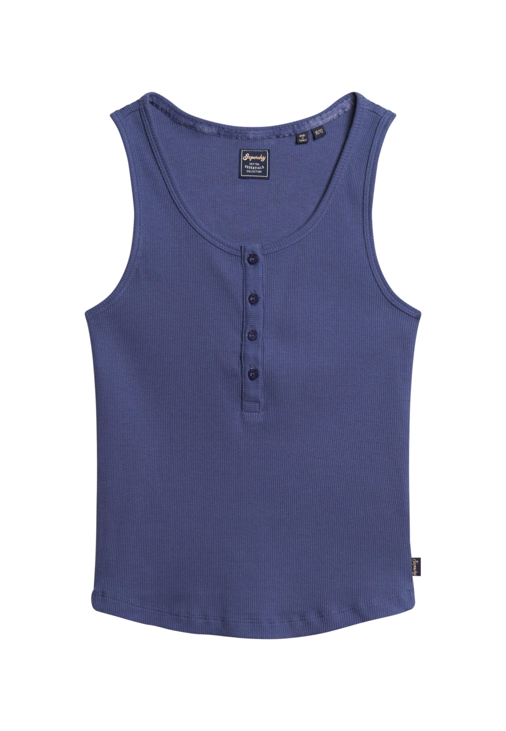 Superdry Women's Navy Blue Athletic Essentials Button Down Tank Top, M
