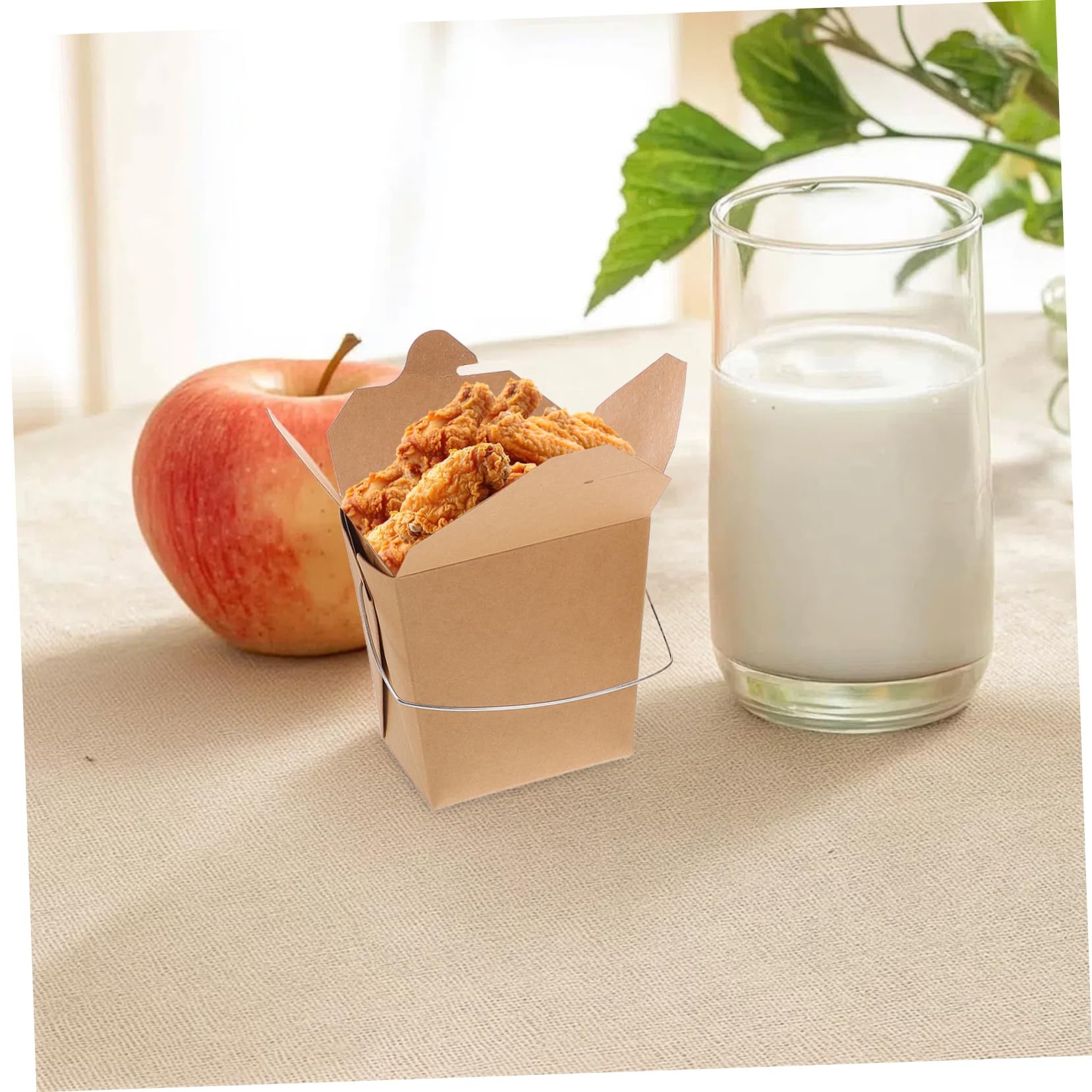 GALPADA Chinesische Essensboxen Praktische Lebensmittelbehälter aus Papier mit Drahtgriff 50 Stück für Take Away Geeignet für Picknick und Familienfeiern