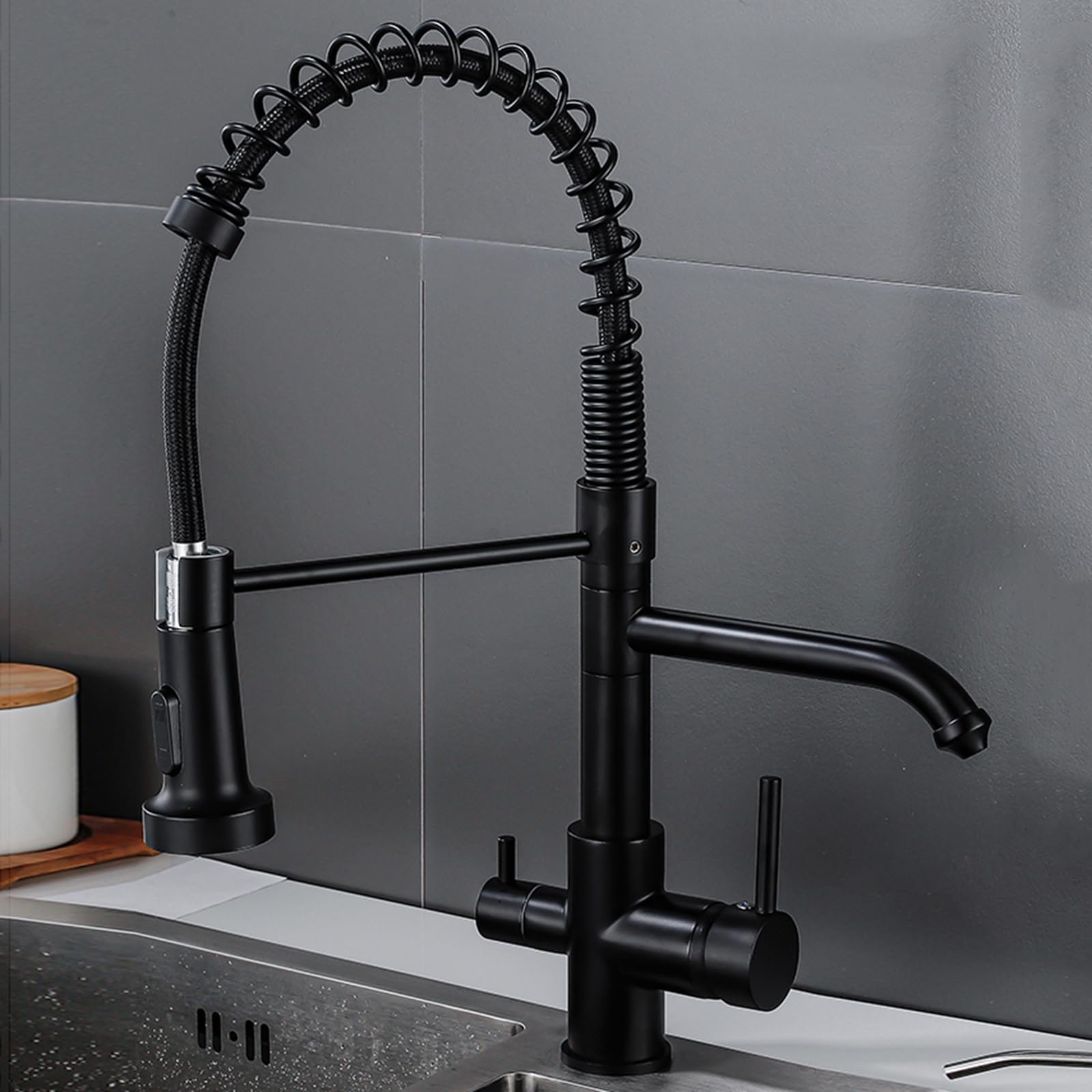 Robinet d'eau potable 3 voies brossé mitigeur de cuisine haut de gamme durable