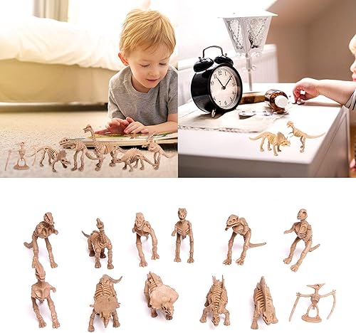 Miniatura 6 de UPINS Paquete de 30 esqueletos de fósiles de dinosaurios de 3.7 pulgadas, figuras de juguete de esqueleto de dinosaurio, huesos de dinosaurio,