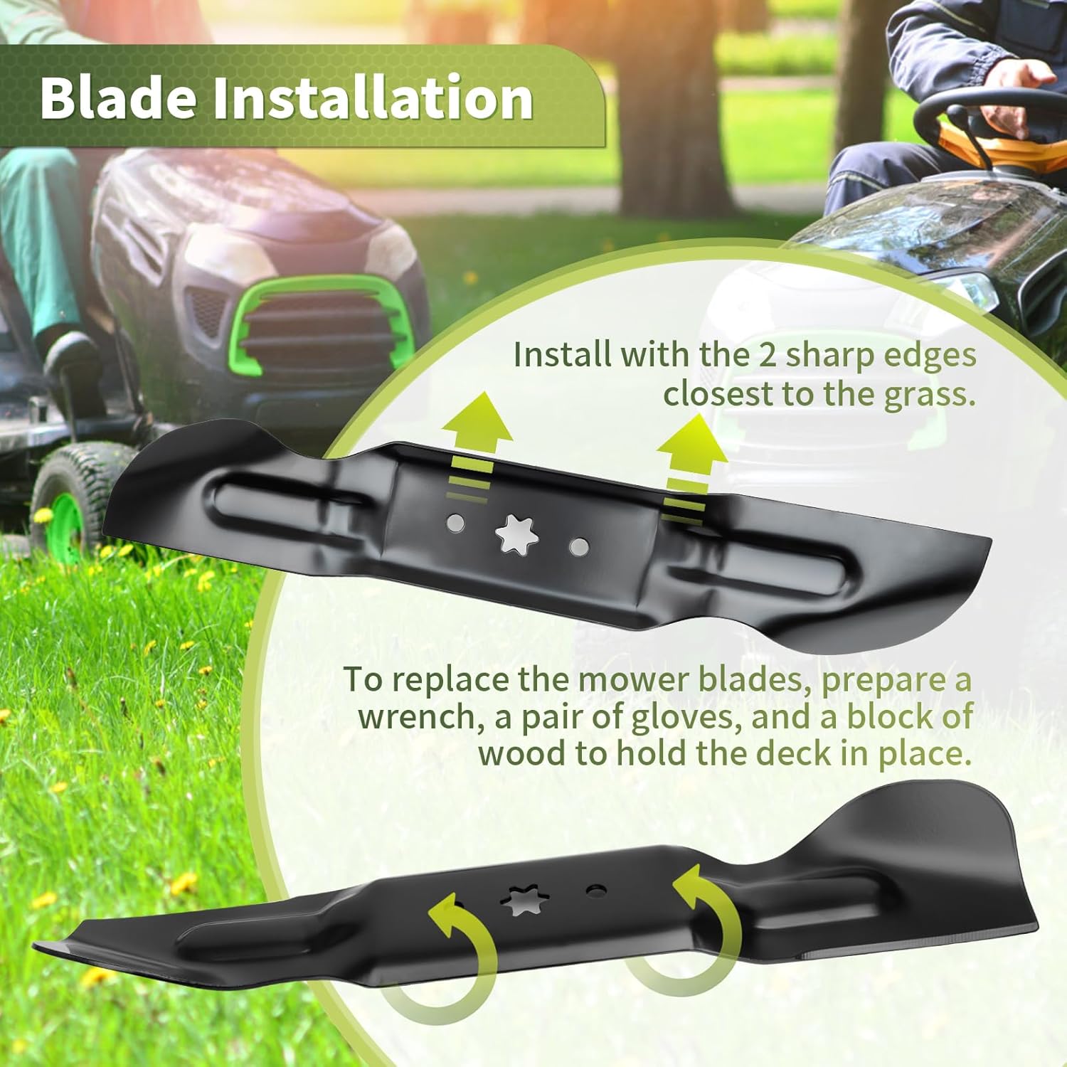 Keycci Cub Cad et 490-110-C187 Mower Blades Compatible with ZT2 ZT3 Ultima 60 Inch Deck, Mulching Lawn Hi Lift Mower Blades Replaces for 742-05620 M TD/T Roy Bilt 60'', 3 Pack