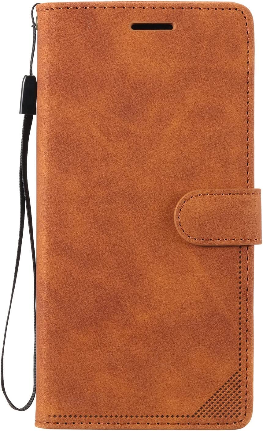 Étui portefeuille iPhone 14 marron en cuir avec porte-cartes et béquille - 8
