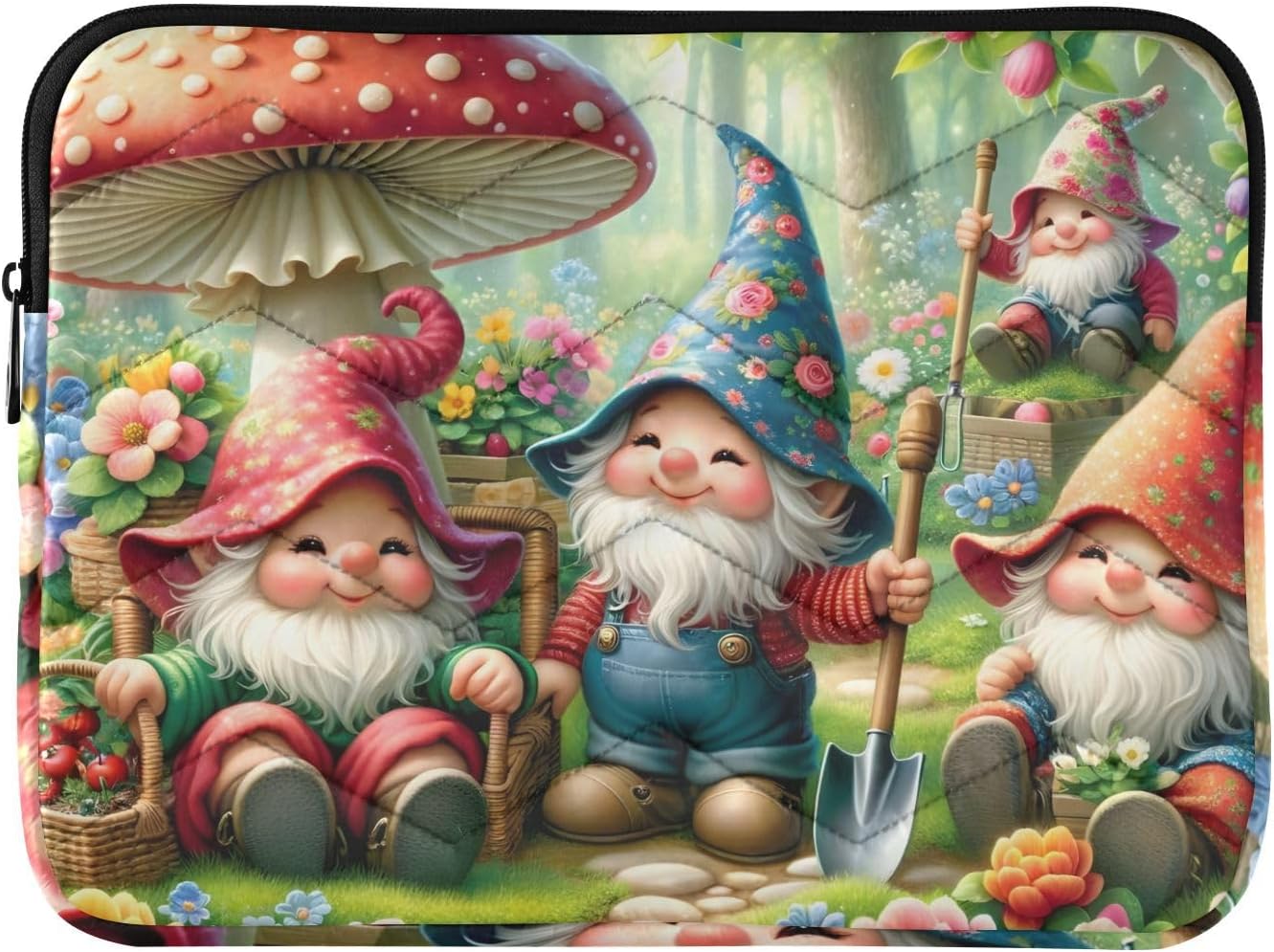 Cute Gnome Mushroom Computer Sleeve, Padded