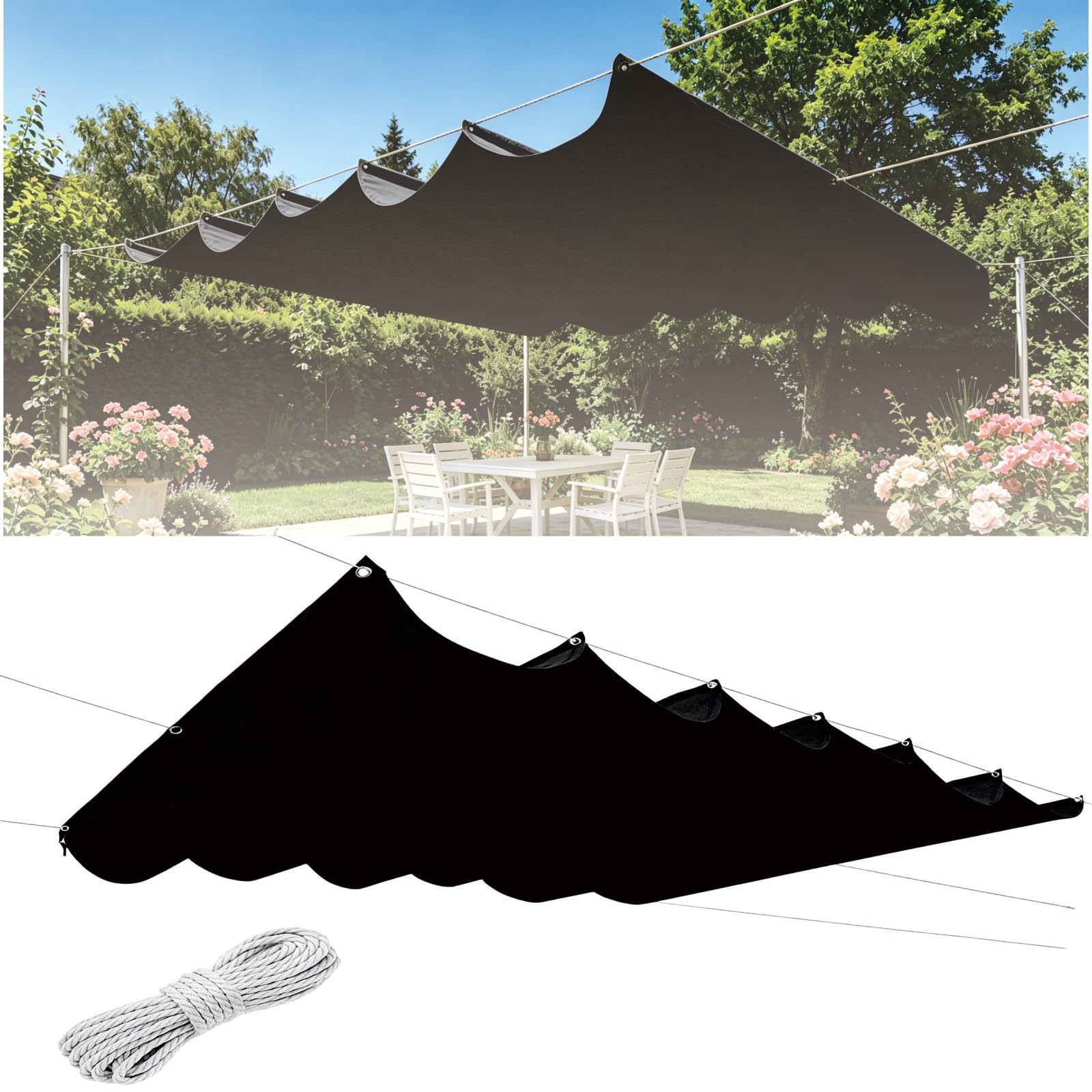 Voile ombrage rétractable anti-UV protège votre terrasse de la chaleur