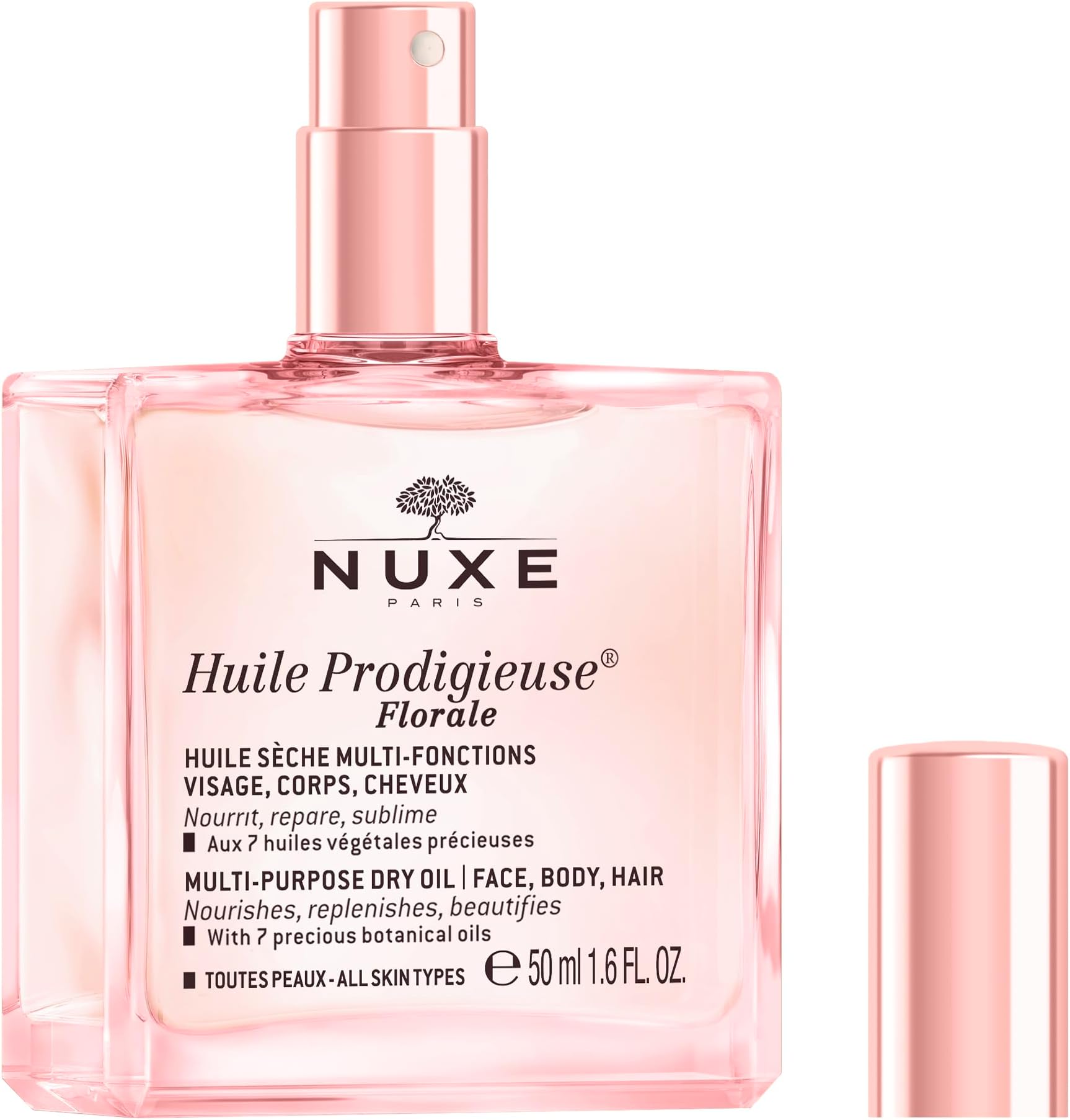 NUXE Huile Prodigieuse Floral - Organic All-in-One Oil for Body, Face & Hair. Radiant Looking Glow and Skin Hydration