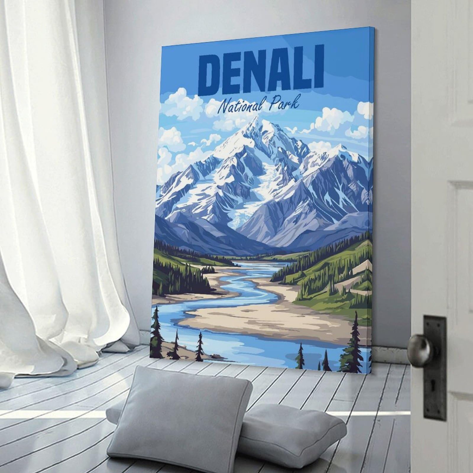 Junmoney Denali National Park Wall Art Print, 20x30inch(50x75cm), for Workspace Walls, Study Corners Or Bedrooms, A Smart Decor Choice for Study Walls