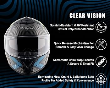 Vega Zap Explore D/V ISI and DOT Certified Gloss Finish Full Face