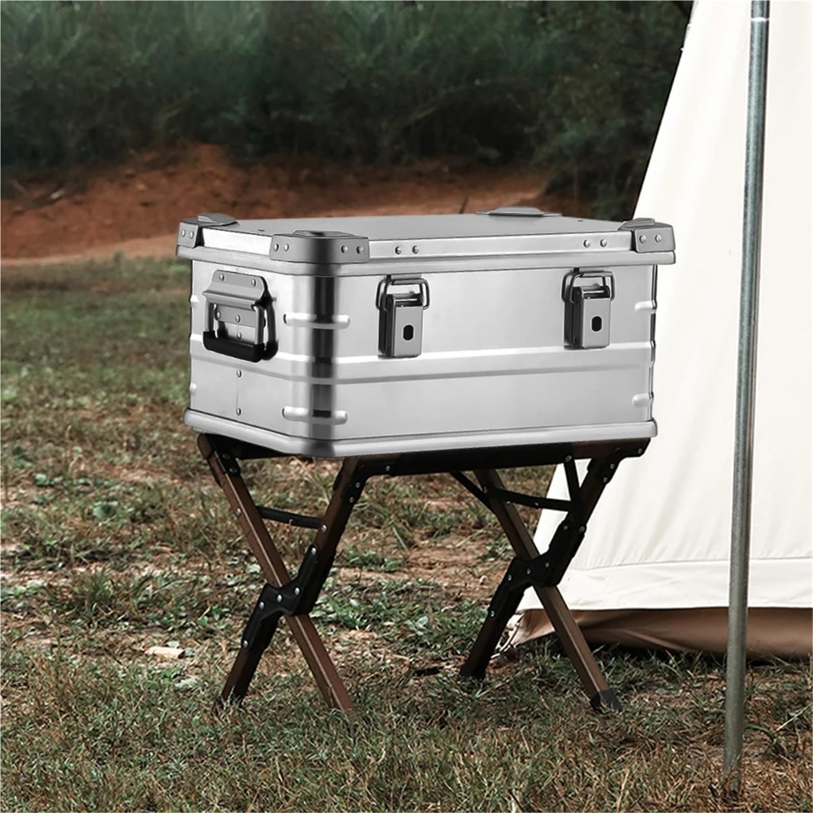 Scatola portaoggetti in lega di alluminio di grande capacità da 30-80 litri - Borsa da esterno for campeggio, picnic, viaggi e accessori for escursionismo