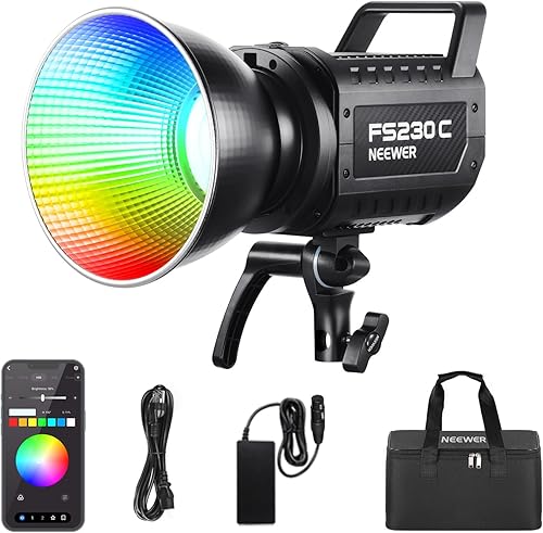 Miniatura 15 de NEEWER Luz de video LED RGB de 130 W APP/2.4G Control 17 efectos, 2500-7500K 19800lux/3.3 ft COB Salida de iluminación continua con CRI97/TLCI98 4