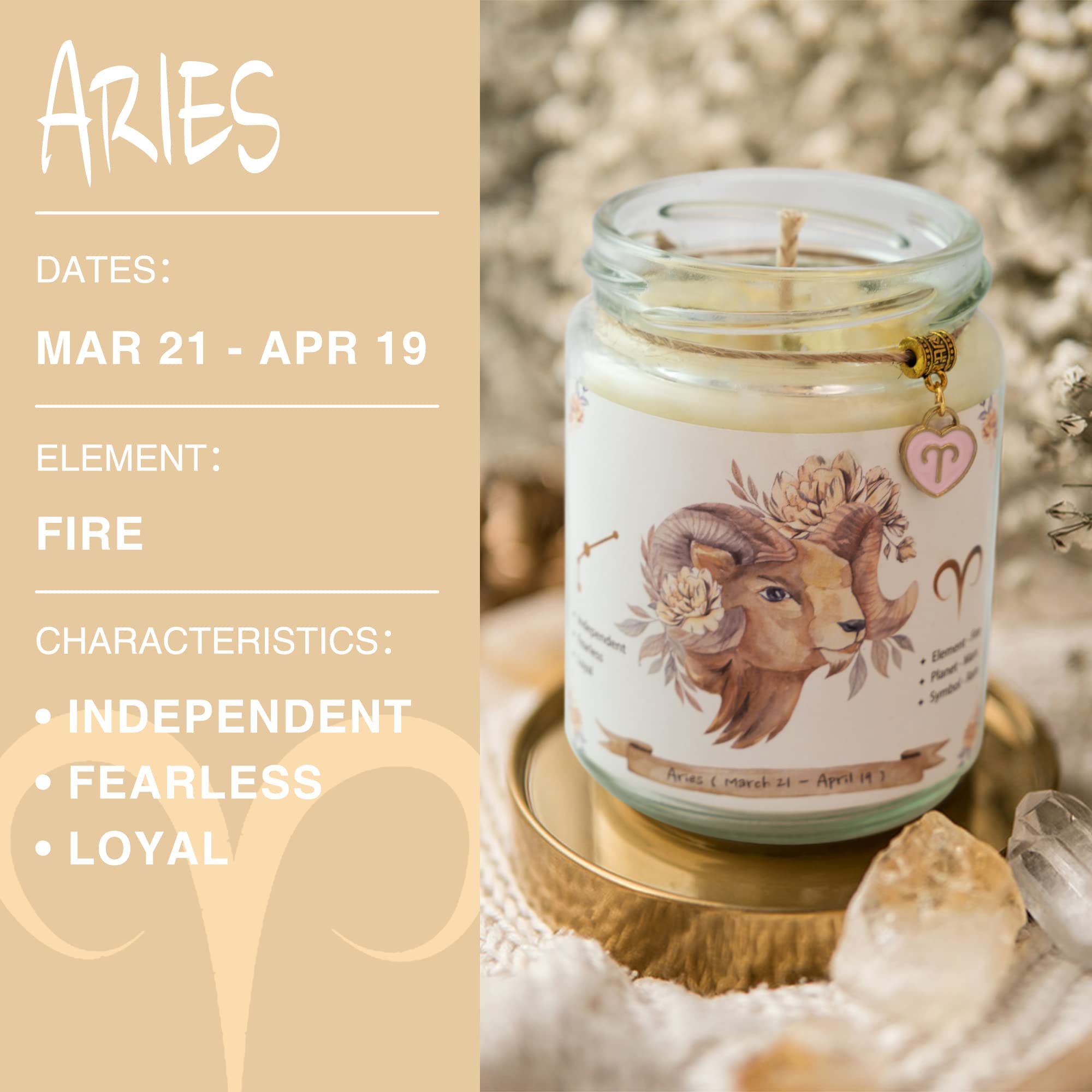 Aries Crystal Healing Properties Aries Candle Zodiac Candles