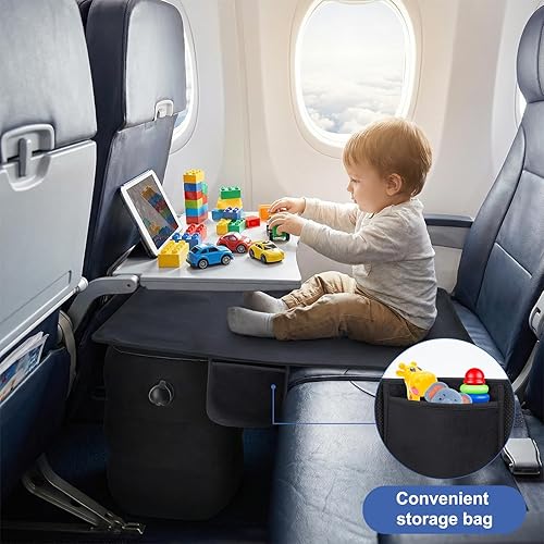 Miniatura 5 de Cama de avión para niños pequeños | Extensor de asiento de avión para niños | Fácil de instalar para avión, tren, automóviles | Artículos esenciales