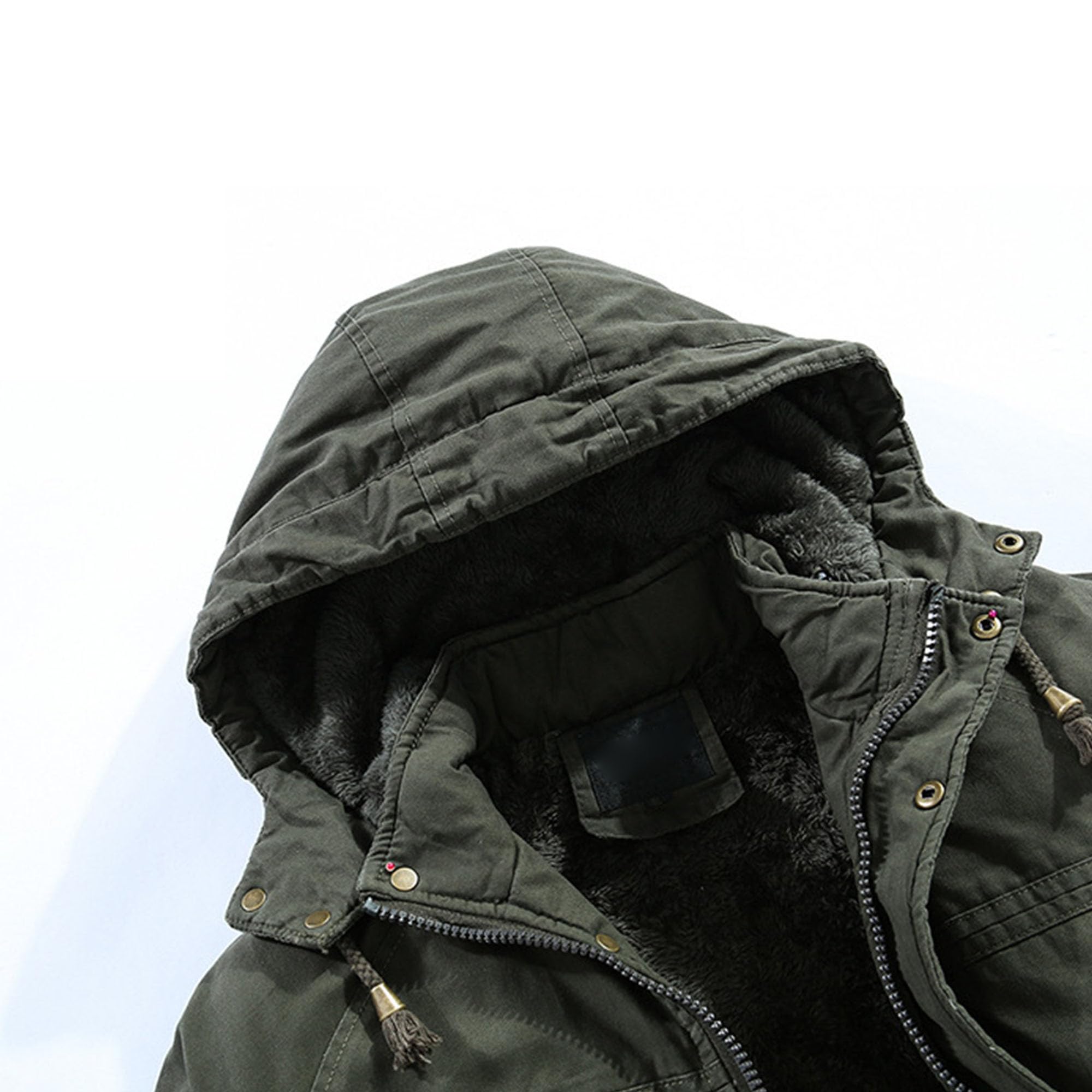 ZDJSWJ Hommes épaississement Parker manteau à capuche Casual Army chaud manteau à capuche grand et Haut manteau de travail d'hiver