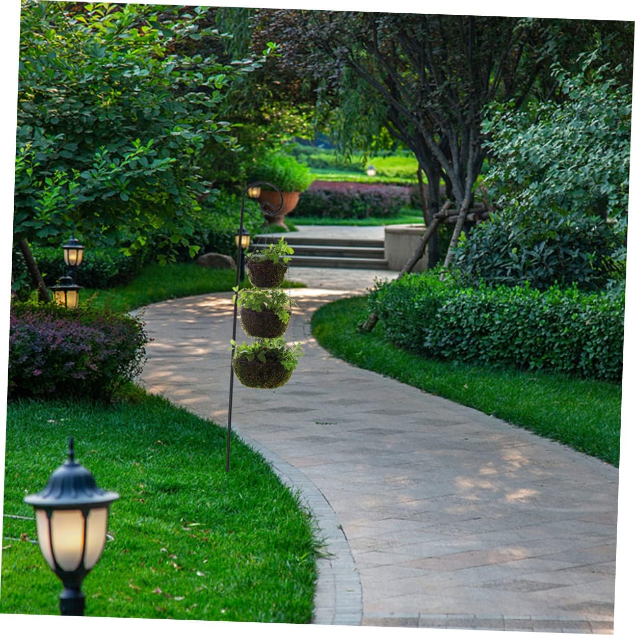 Hemoton 3pcs Iron Shepherd Hooks for Outdoor Garden Lanterns and Bird Feeders Rust-Resistant Yard Hanging Stand Ground Insert for Easy Setup