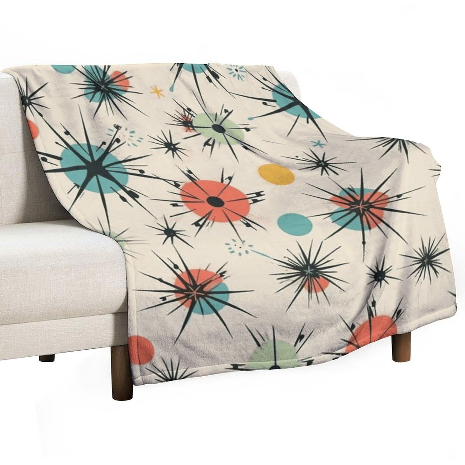 Couverture en flanelle douce avec étoiles rétro - Grand plaid lit et drap de camping léger