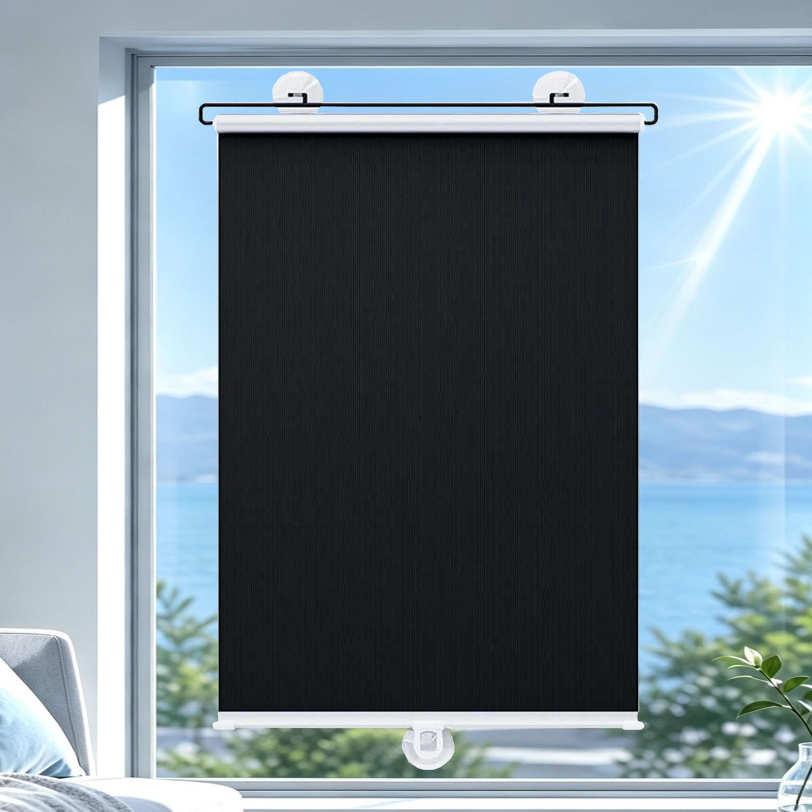 Store occultant à ventouse sans perçage pour bloquer le soleil