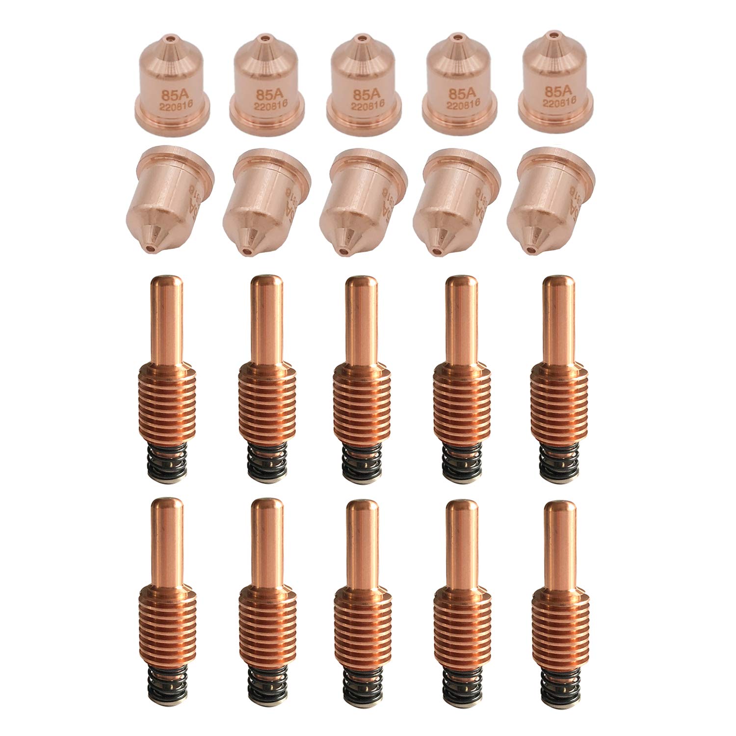 Donwind 10pcs 220816 nozzles & 10pcs 220842 electrodes plasma consumables Fit 85/105 cutting torch