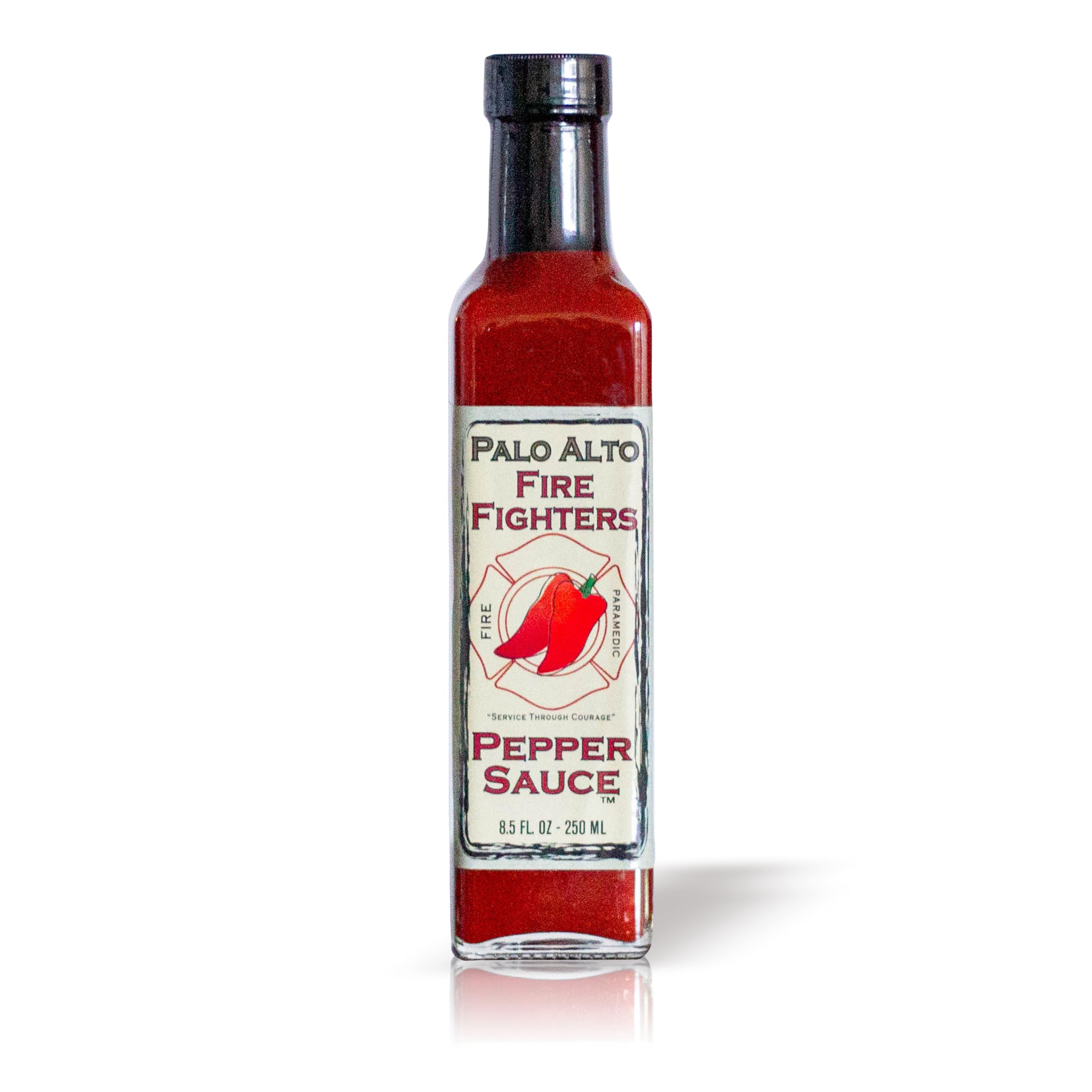 Palo Alto Firefighters Pepper Sauce (8.5oz) - Salt Free Pepper Plant Hot Sauce, No Sodium Hot Pepper Sauce, No Salt Sauces