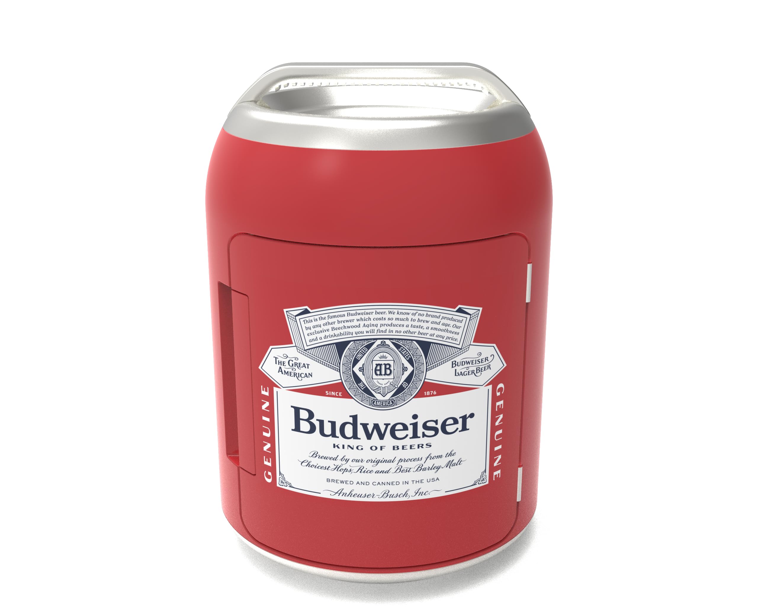 CURTIS MIS606BUD Budweiser Branded Shaped 6 can Mini Personal Fridge Cooler-W L: 10.20