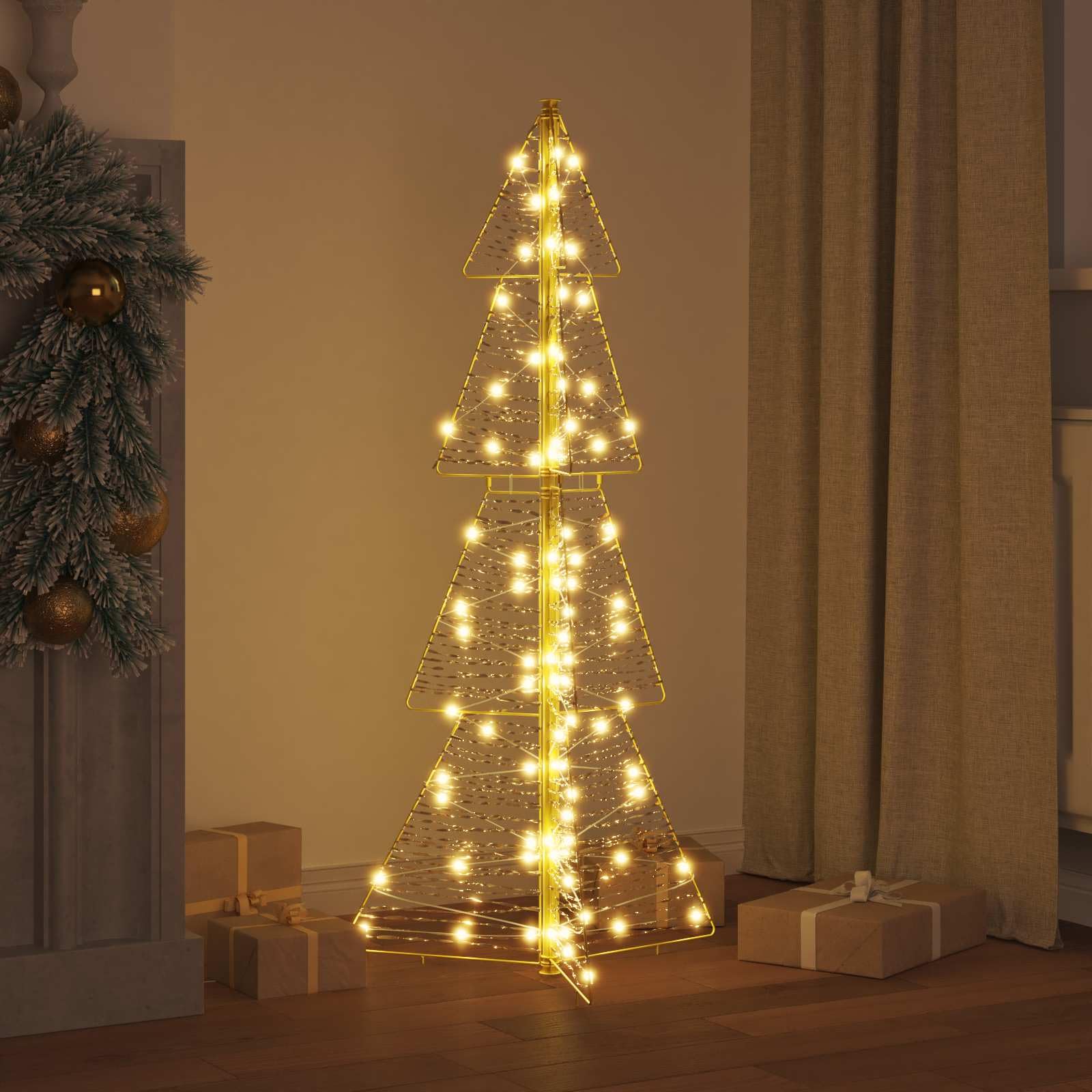 Choinka 120 cm z 100 diodami LED, ciepła biel, materiał PET, zasilanie USB, nowoczesna, do użytku wewnątrz i na zewnątrz, dekoracyjna ozdoba choinkowa, oświetlenie świąteczne, trwałe
