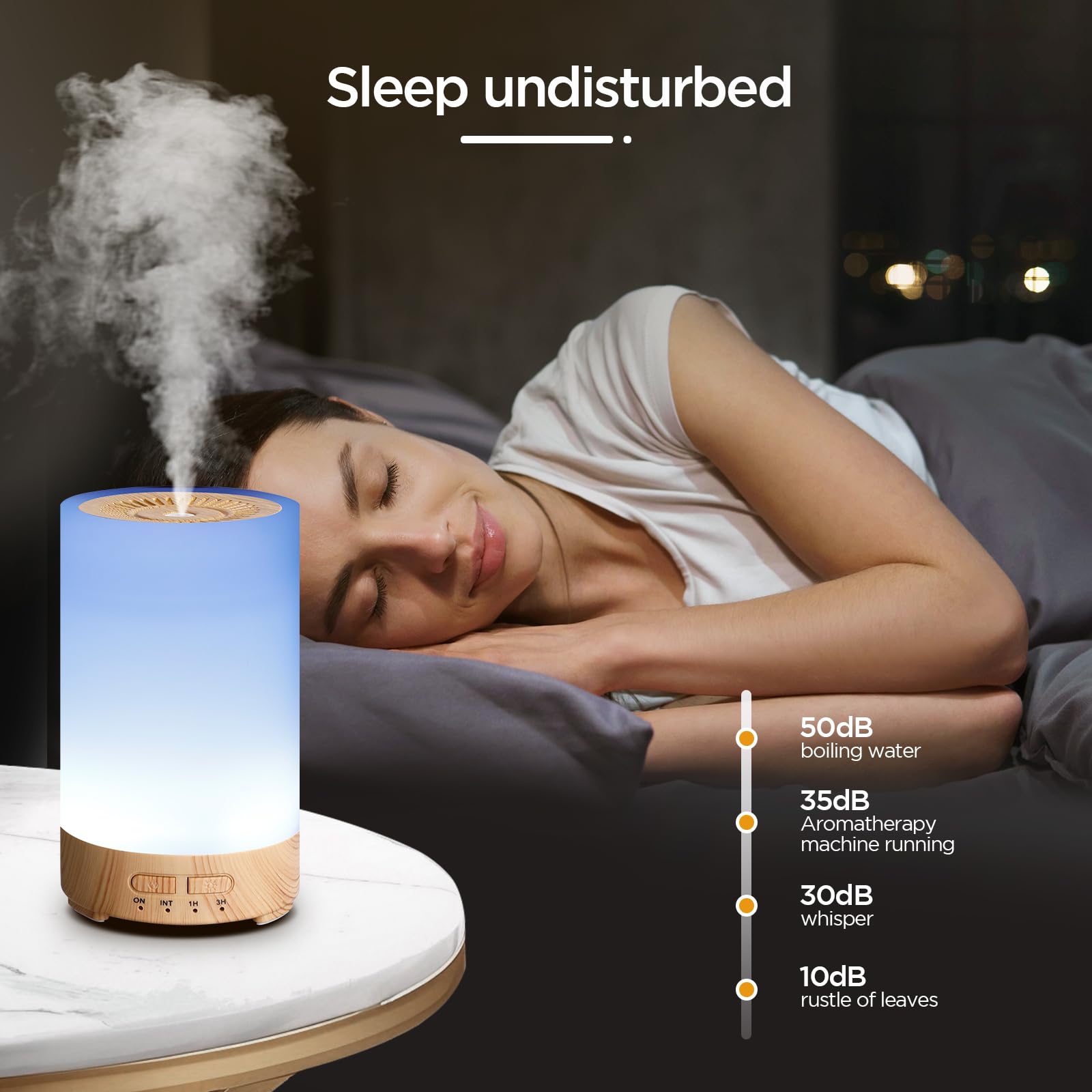 Diffuser Voor Etherische Oliën, Aromatherapie, 150 Ml Elektrische Ultrasone Diffuser Voor Etherische Olien Met Luchtbevochtiger 7 Led Kleuren Voor Woning Kantoor Huis Yoga