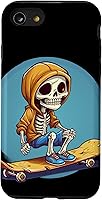 Vista 18 de iPhone 16 Cool Skeleton with Sweater on Skateboard for chilly Skater Case