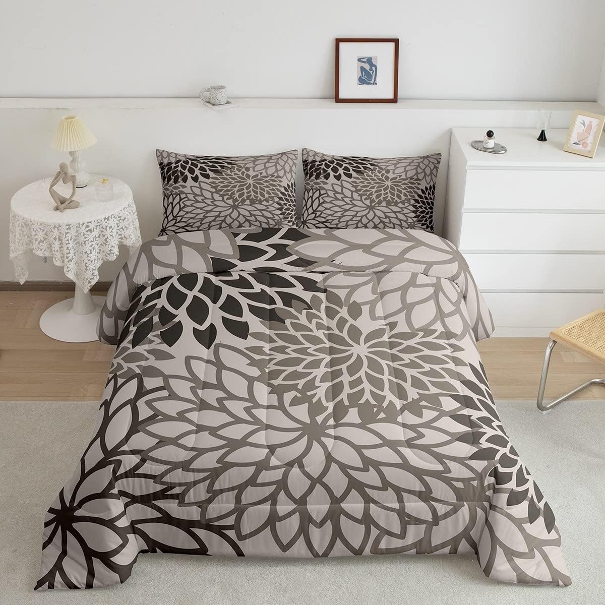 Erosebridal Aztec Dahlia Comforter Set Twin Size Mexican
