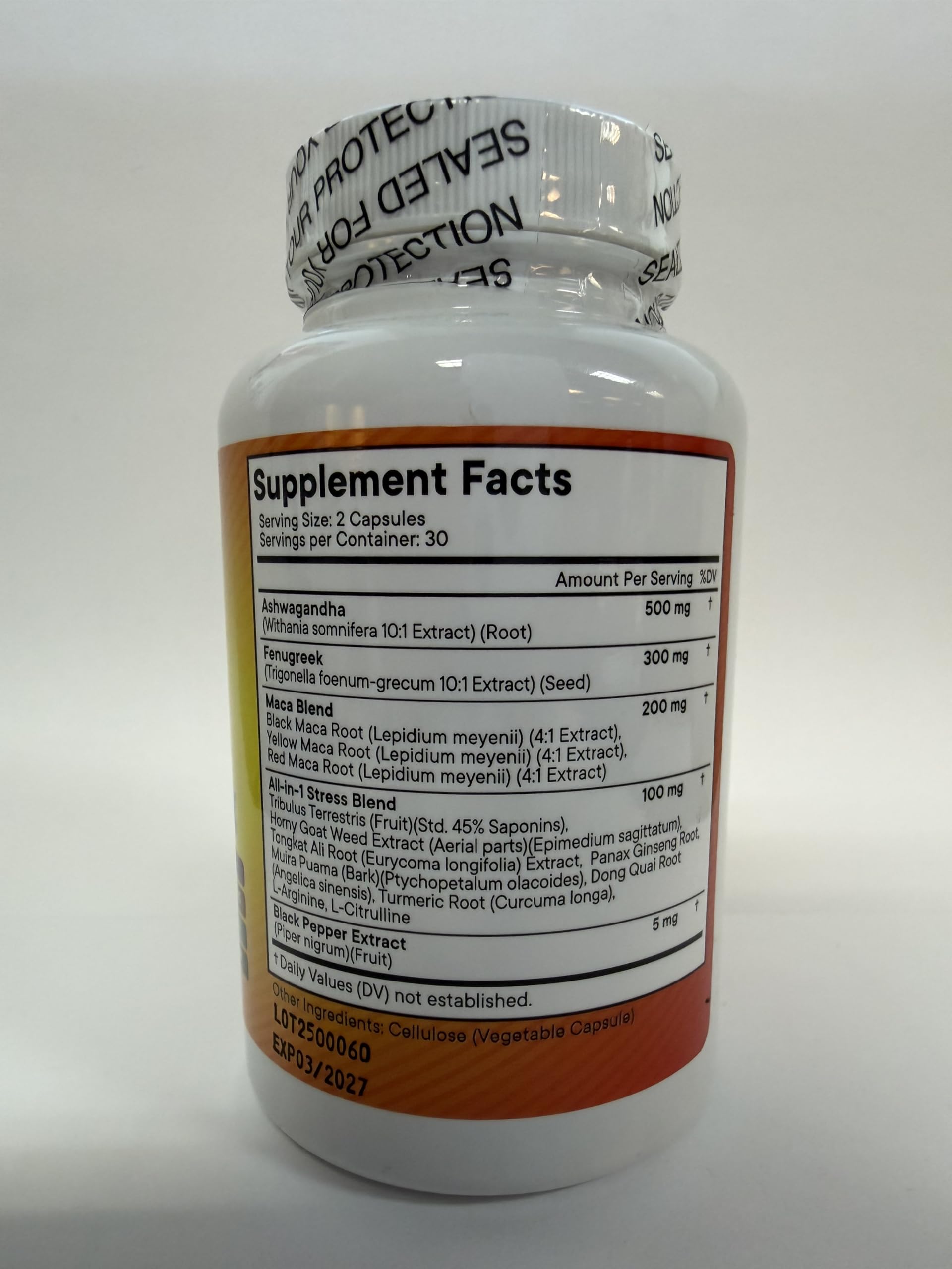NEW AGE Ashwagandha 5000mg Maca Root 5000mg Fenugreek 3000mg Supplement with Tongkat Ali Ginseng - Assists with Overal Mood - Made in USA - 120 Count — Amazon image 4