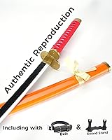 Vista 49 de Cold Blade Toy Sword - 41 inches Toy Katana Replica with Holster Belt and Display Stand - Sword with Authentic Design Shusui