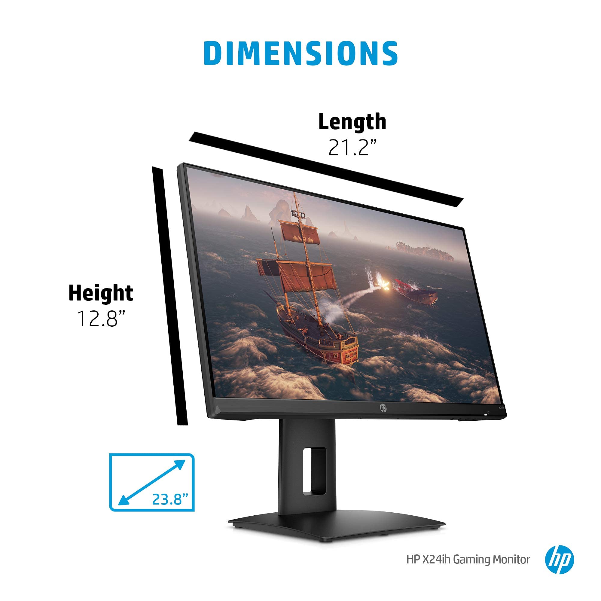 Refurbished) HP X24ih 23.8-inch FHD Gaming Monitor with 350 nits