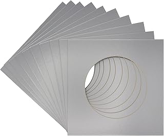 CountryArtHouse Metallic Silver Acid Free 20x20 Circle Picture Frame Mat with White Core Bevel Cut for 16x16 Pictures - Fits 20x20 Frame - Pack of 1 Matboard