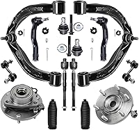 Vista 24 de Detroit Axle - Kit de suspensión de 14 piezas para Jeep Liberty 2006-2007, 2 cubos de rodamiento de ruedas, 2 brazos de control superior, 2 rótulas