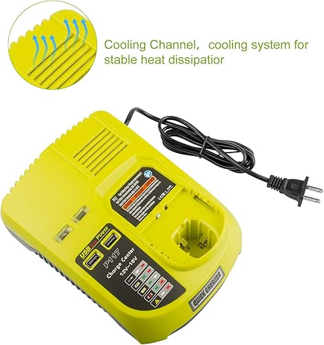 Miniatura 5 de P117 Dual Chemistry 12V 14.4V 18V Battery Charger Replacement for Ryobi Charger ONE+ P117 P118 P119 Lithium-Ion NiCd NiMh Battery P100 P101 P102