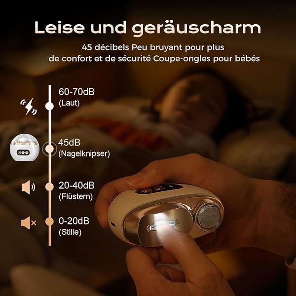 Coupe-Ongles Électrique, 2026 Polyvalent Silencieux Ciseaux Ongles Coupe Ongle Electrique, Soin des Ongles Avec Lumière LED Lime a Ongle Electrique Pour Personnes âgées Adultes (Blanc) - 5