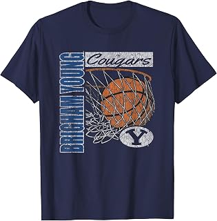 BYU Cougars Vintage Basketball 90's Navy Officially Licensed T-Shirt