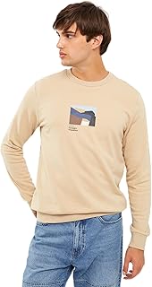 LC واكيكي سويت شيرت رجالي مطبوع برقبة دائرية ضيقة واكمام طويلة