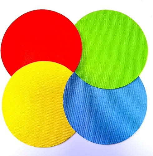 Deofun Rubber Jar Opener Set - 4 Pack Non-Slip Bottle Gripper Pads for Weak Hands & Seniors