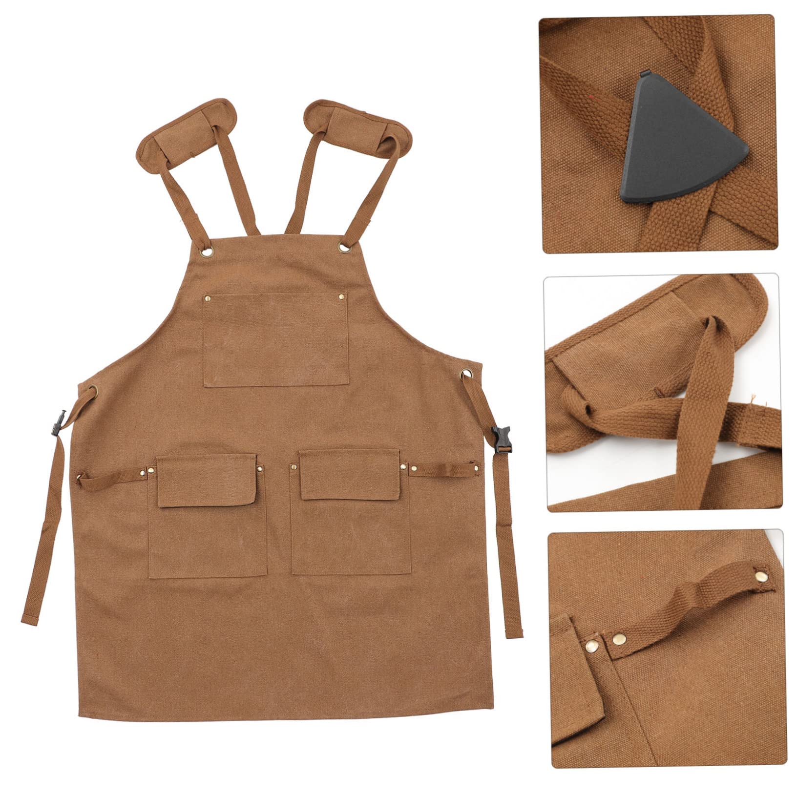 Grembiule in Tela Impermeabile Grembiuli Da Cuoco Uomo Grembiule Salone Grembiule Per Grembiule Da Chef Da Donna Grembiuli Da Donna Con Tasche Light Brown