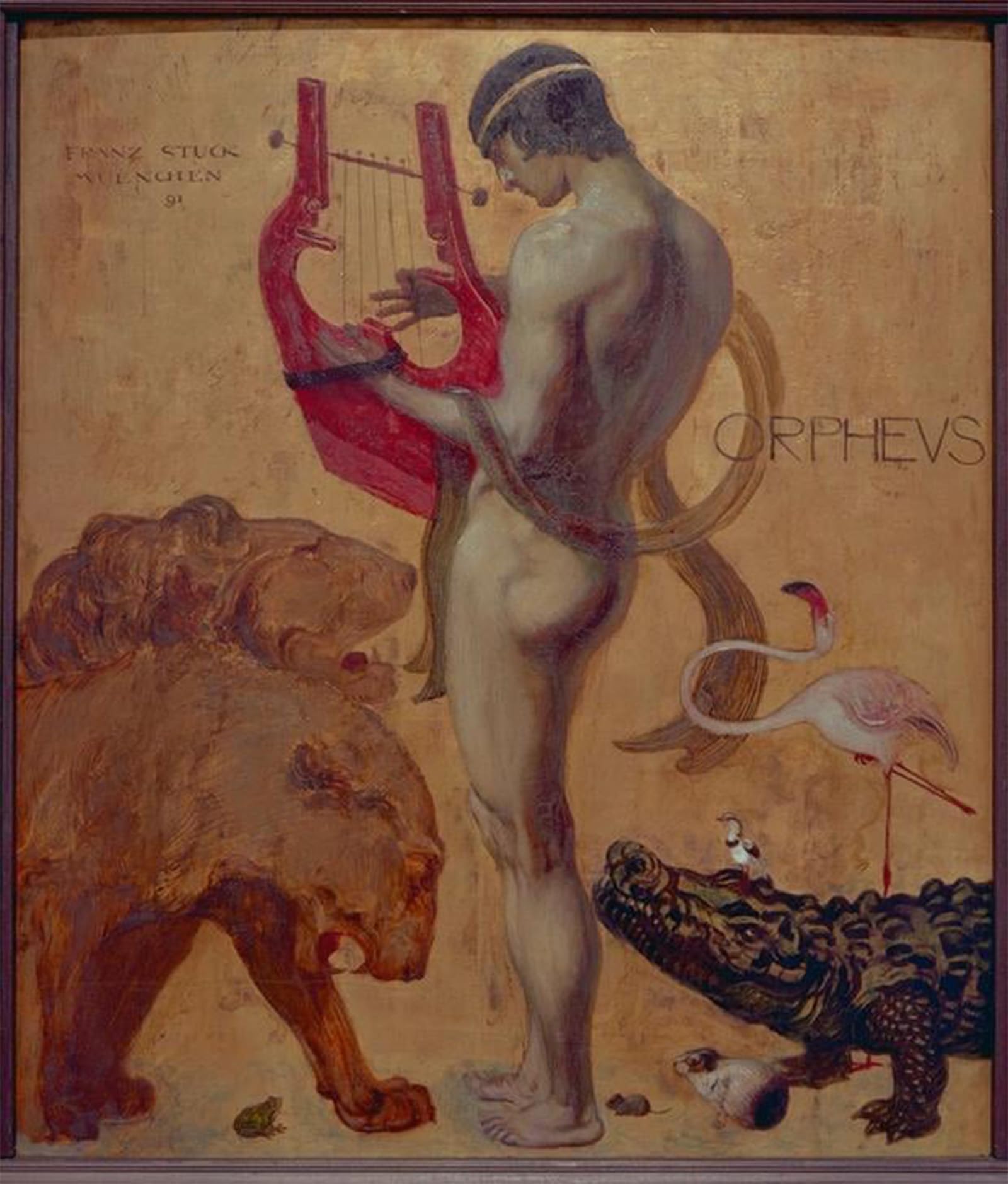 POSTERIIk Famous Animal Posters Vintage Picture Orpheus by Franz von Stuck Modern Wall Decor for Home Decor 60x90cm