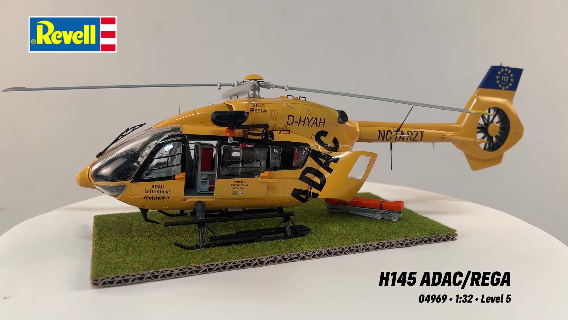 Revell Model Kit I H145 ADAC/REGA I Detailed Level 5 Helicopter