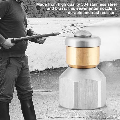 Miniatura 5 de SS304 - Boquilla de limpieza giratoria de drenaje de acero inoxidable con rosca hembra BSP de 38 pulgadas para lavadora a presión