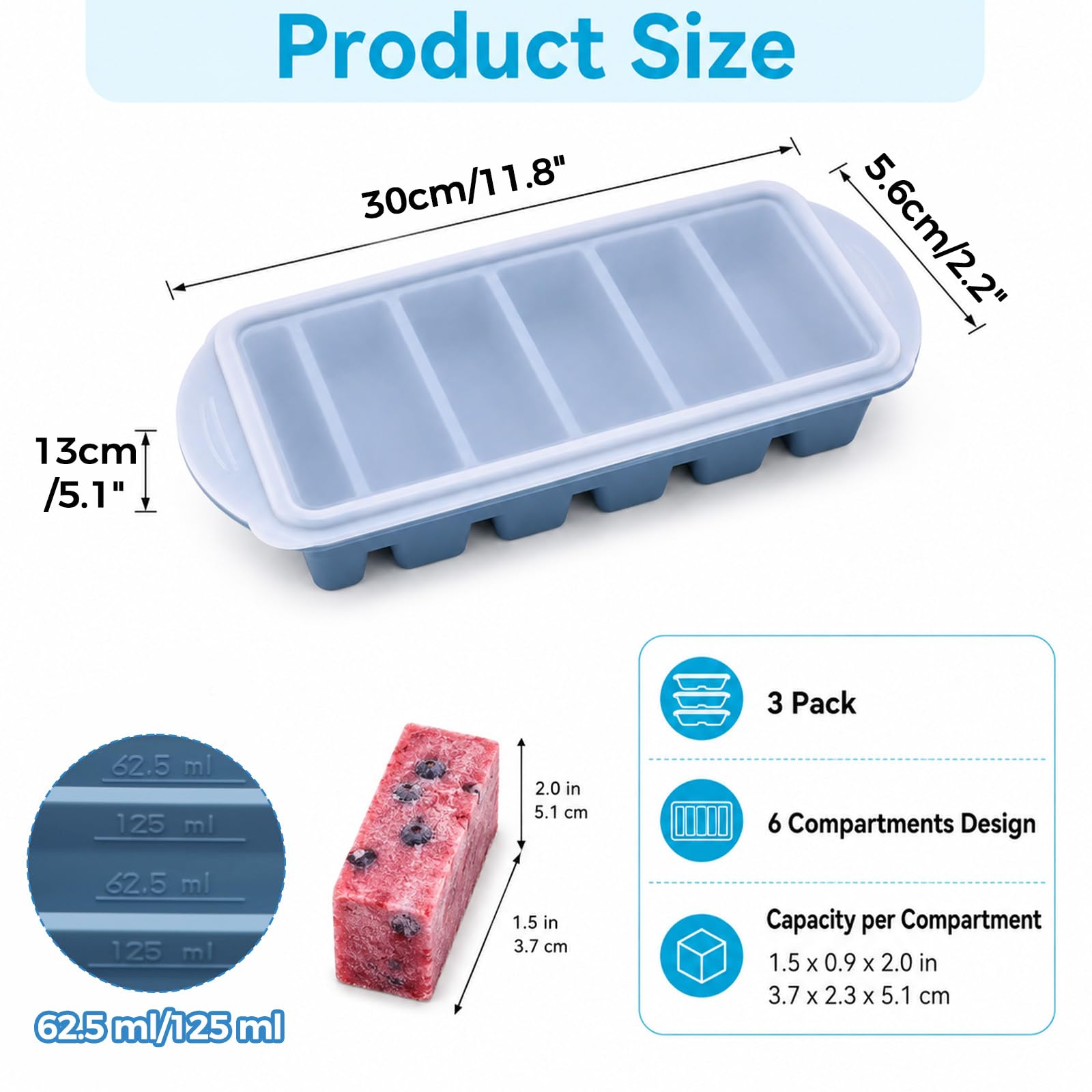 NCONCO Contenitore per congelatore in silicone con coperchio, 1050 ml, 3 pezzi, per alimenti, per il congelamento della zuppa, contenitori per alimenti per la preparazione di salse di zuppa