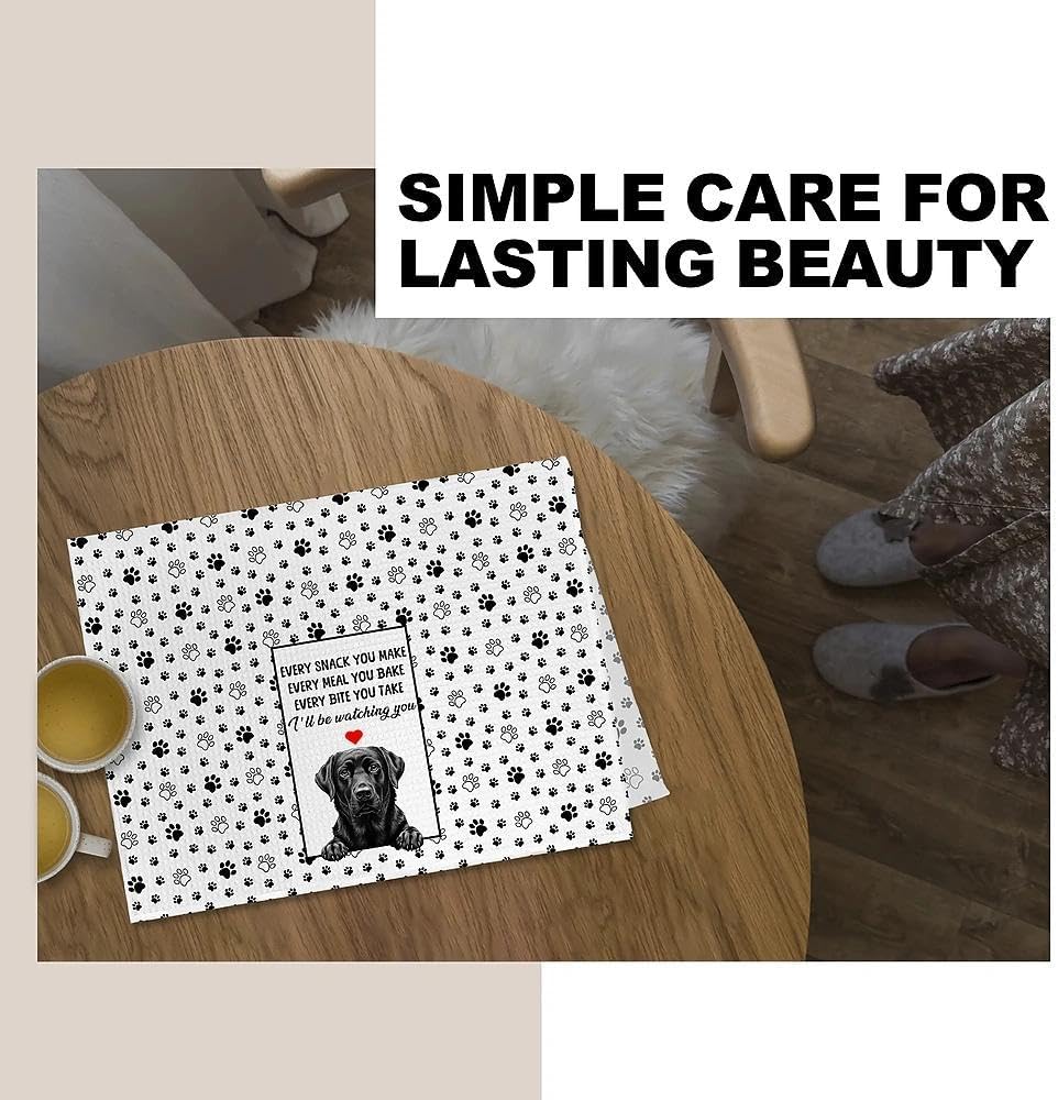 Funny Black Labrador Retriever Kitchen Towels, Black Lab Gifts, Gifts for Labrador Dog Lovers Dish Tea Towels for Kitchen Decor, Every Meal You Make Towel, 16x24 Inches - Image 6