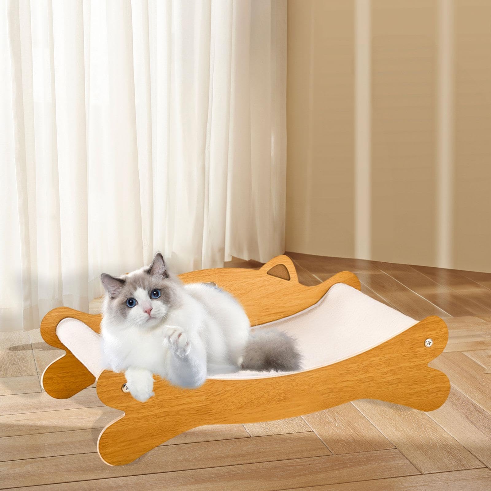 Letto di Sisal Rascadora per Gatti con Struttura in Legno, Nessuna Palla di Sisal