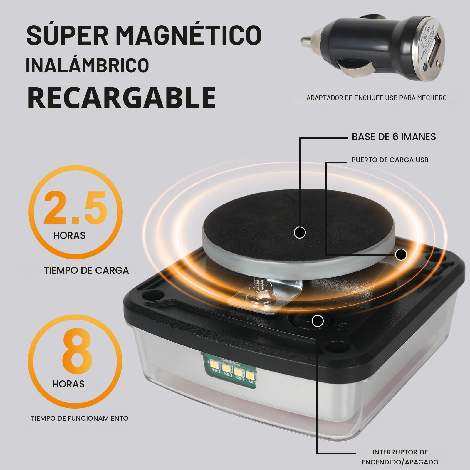 AOHEWEI Luces traseras inalámbricas para remolque LED Luces traseras magnéticas para camión Sin cable 12V Aprobado por ECE con enchufe de 7 pines para remolque, caravana o camión