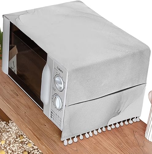 Cubierta abstracta de mármol para horno microondas, a prueba de aceite, a prueba de polvo, con bolsillos de almacenamiento, protector de