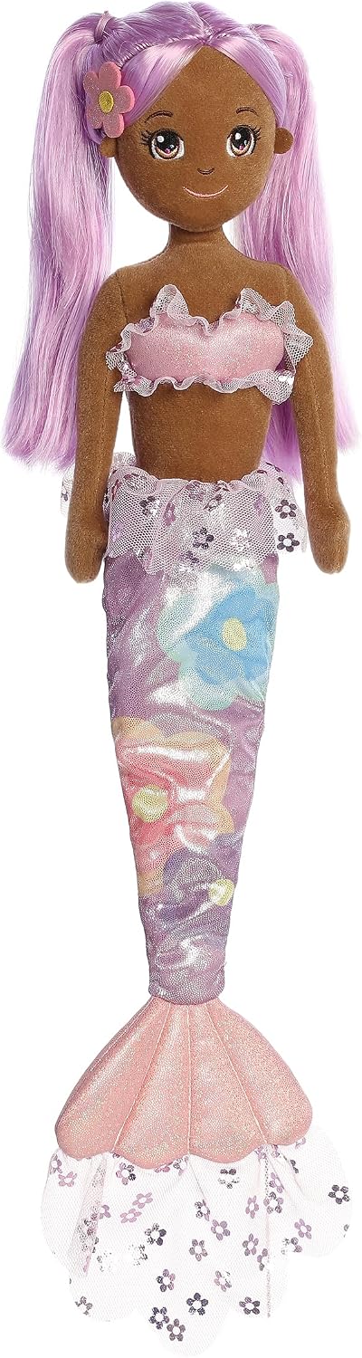 Aurora® Enchanting Sea Sparkles™ Floral Sparkles Petal™ Stuffed Doll - Imaginative Play with Magical Companions - Perfect for Kid's Birthdays and Celebrations - Pink 18 Inches