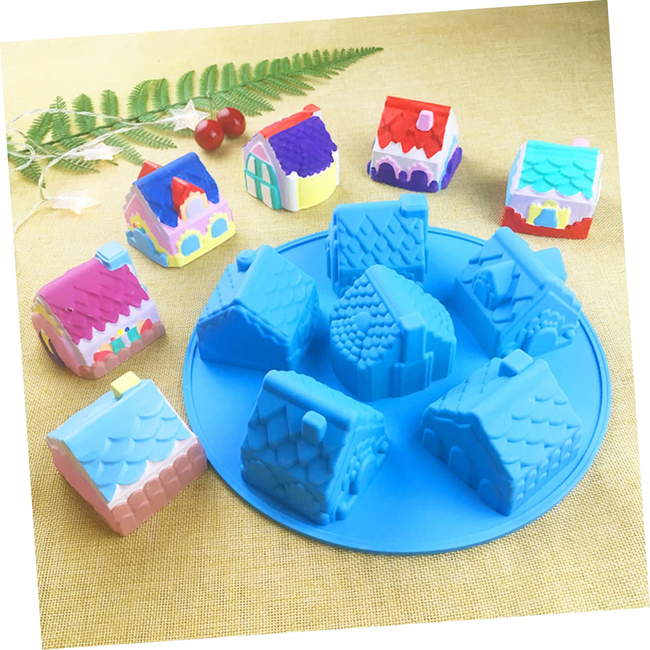 Abaodam 3pièces Moules Silicone Créatifs Pour Gâteaux Et De Formes De Maison Non-adhésives Pour Pâtisserie à Domicile Couleur Aléatoire